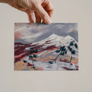 small soft pastel study of a mountain scene